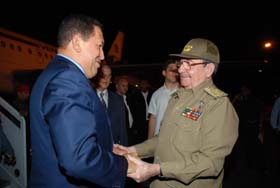 Llegó Chávez a Cuba